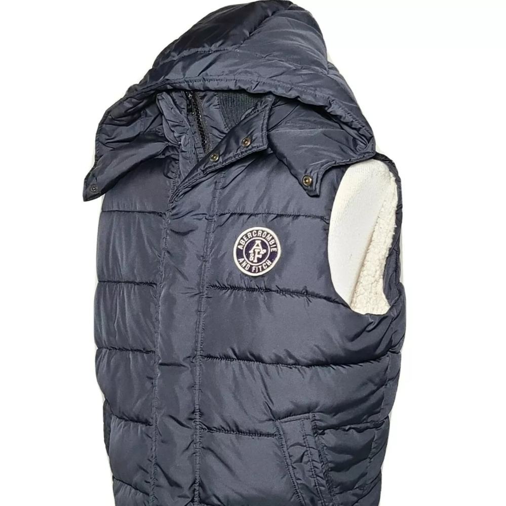 Vtg Abercrombie & Fitch Puffer Vest Jacket Sherpa